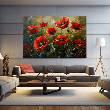 Peinture De Coquelicot Moderne À L'Acrylique